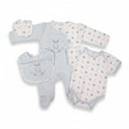 Adorable Elephant 4-Piece Newborn Gift Set – Bodysuit, Bib & Mitts - adorababy.co.uk