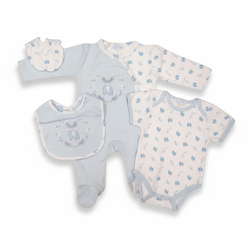Adorable Elephant 4-Piece Newborn Gift Set – Bodysuit, Bib & Mitts - adorababy.co.uk