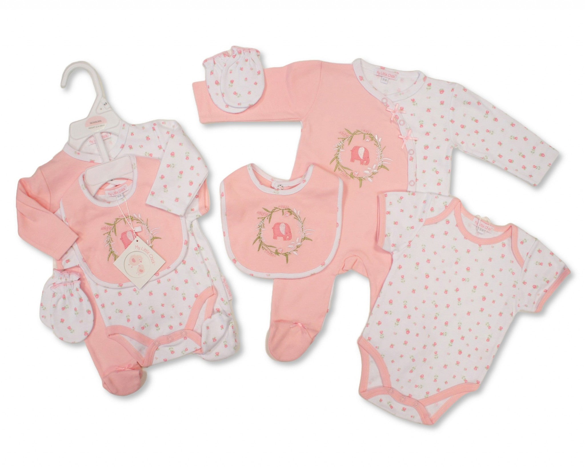 Adorable Pink Elephant 4-Piece Newborn Gift Set