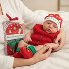 Love From Santa Baby's First Christmas Hat & Booties Gift Set