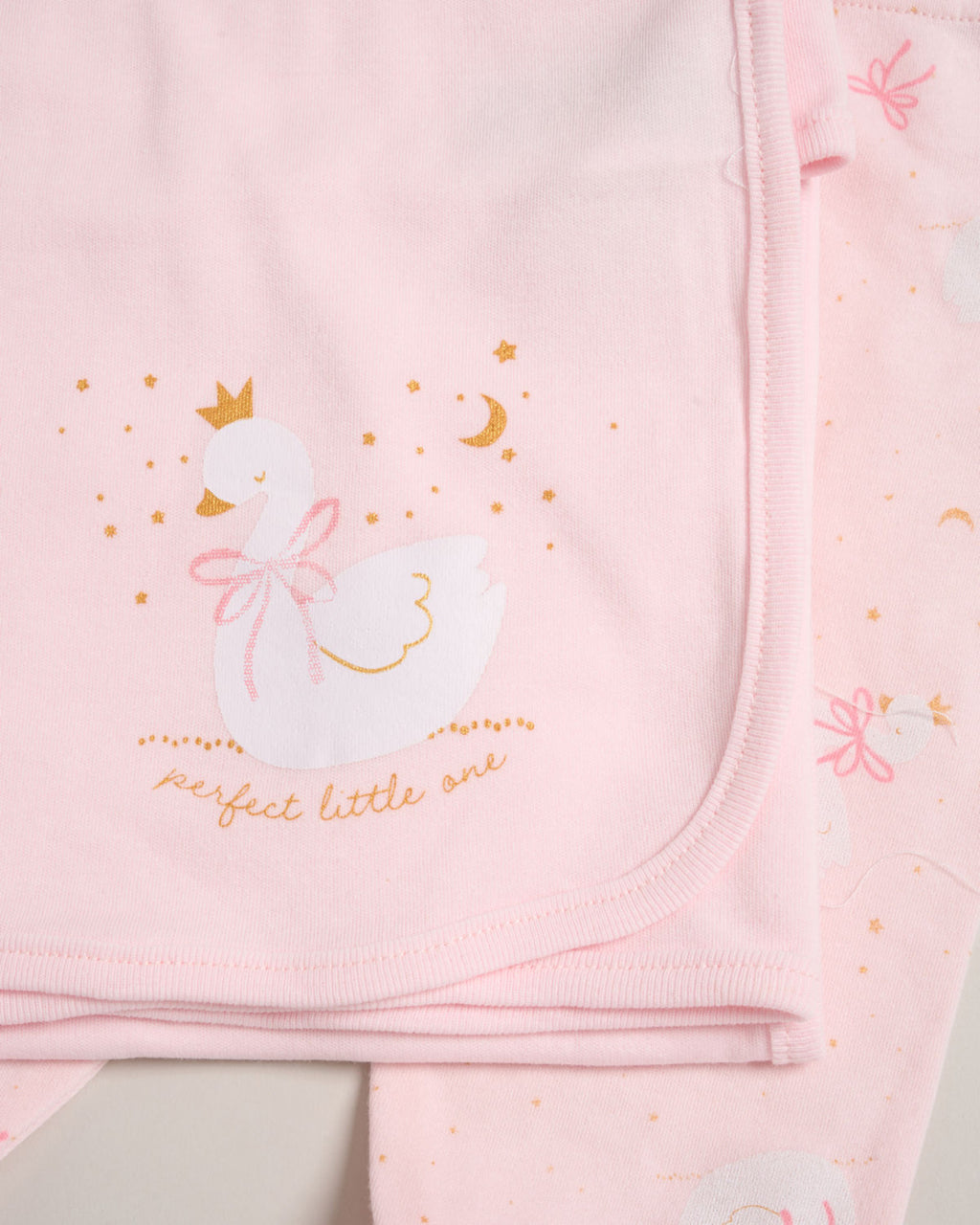 Baby Girls Pink & White Swan Princess 10 Piece Layette Gift Set