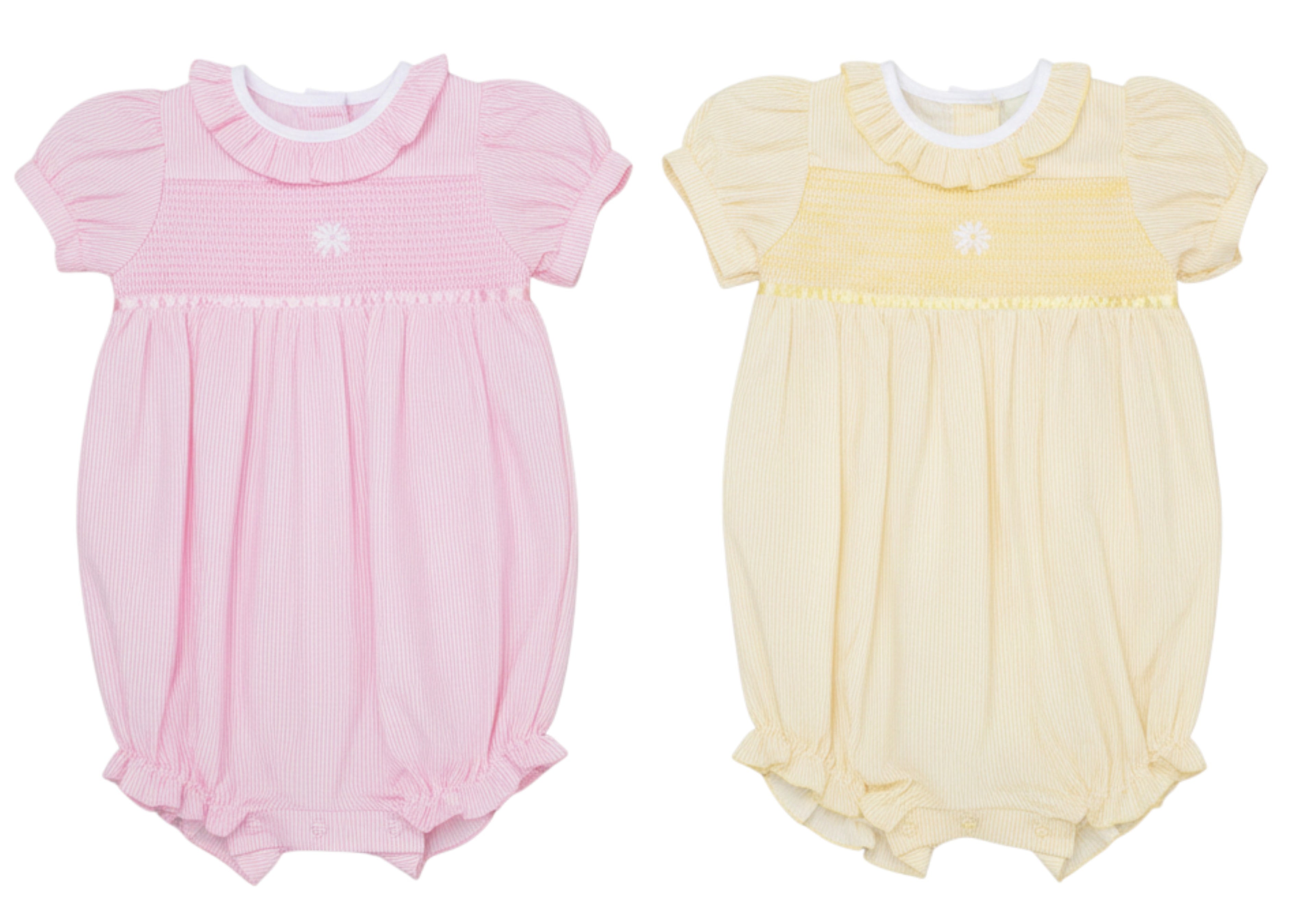 Rockabye Baby Smocked Ruffle Daisy Romper