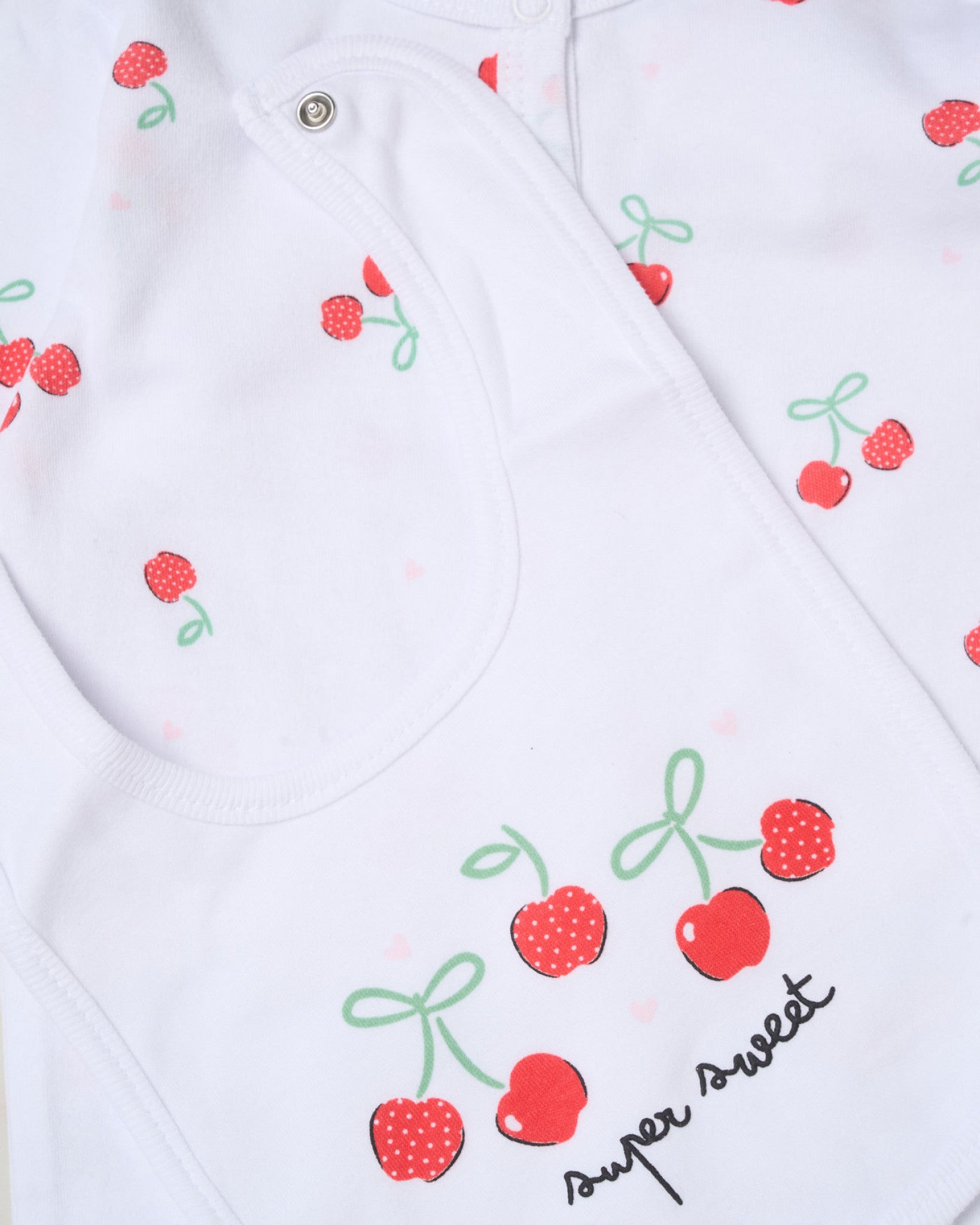 Super Sweet Cherries Design 5 Piece Baby Layette Gift Set