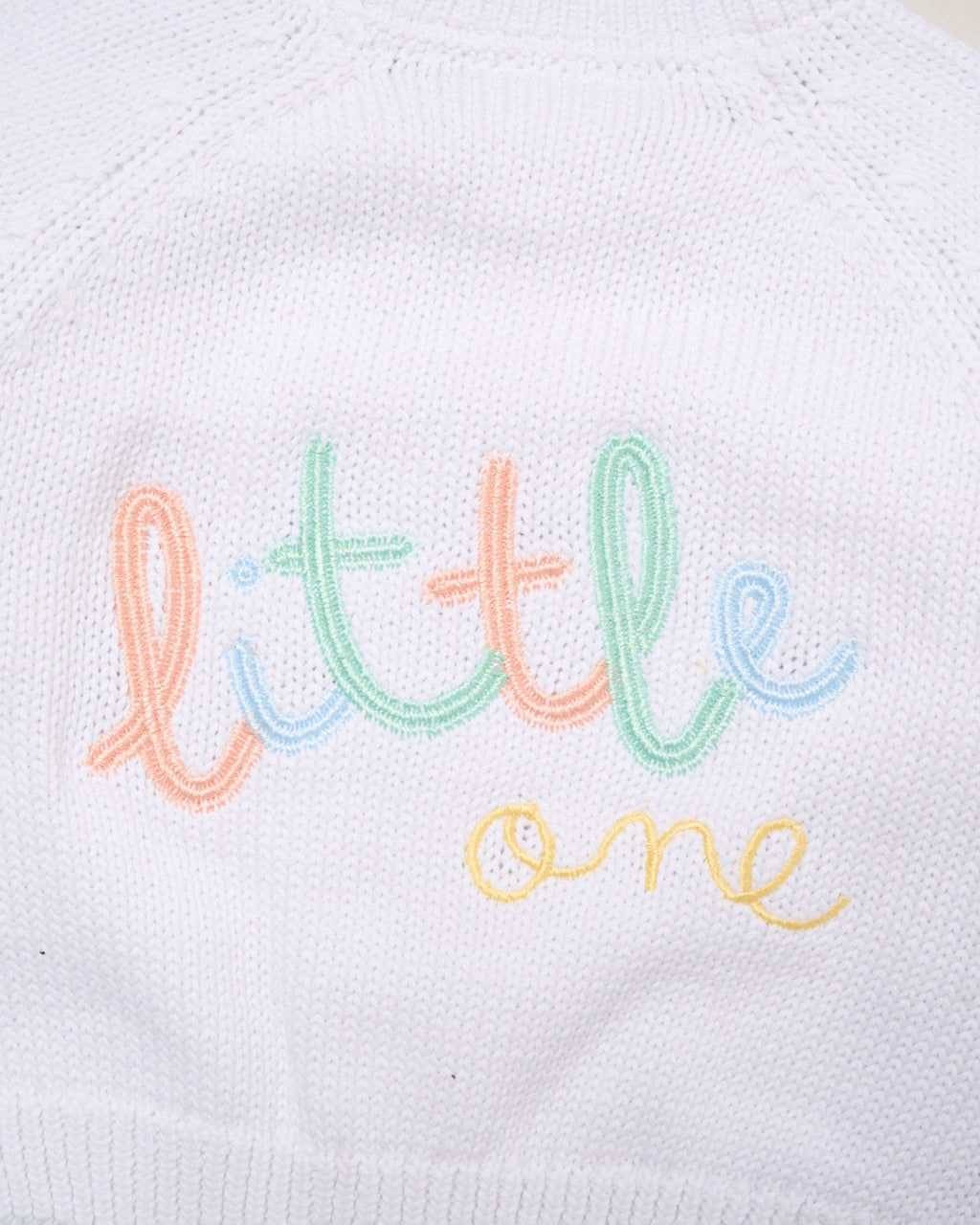 'Little One'appliqued White Baby Cardigan - Adorababy.co.uk