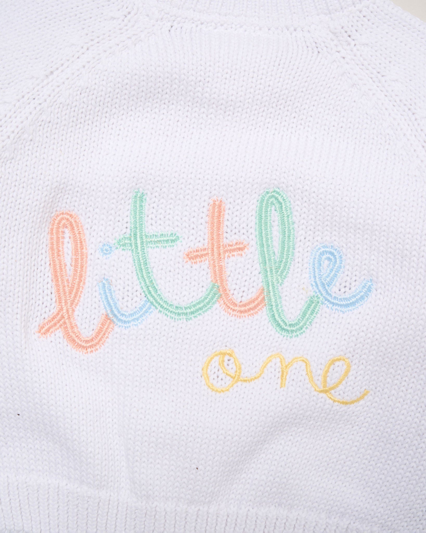 'Little One'appliqued White Baby Cardigan - Adorababy.co.uk