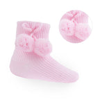SOFT TOUCH Pink Pom Pom Baby Socks - The Baby Place / Adorababy.co.uk