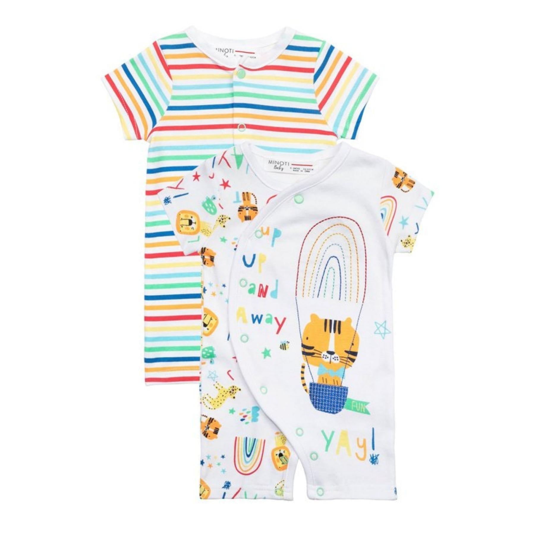 MINOTI Minoti Baby Set of 2 Summer Safari Baby Rompers - Adorababy.co.uk