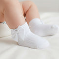 White Ribbed Ankle Bow Socks