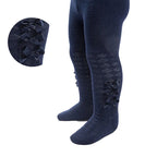 Navy Baby Girls tights with satin bows - adorababy.co.uk