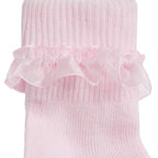 SOFT TOUCH Baby Girls 3 Pairs of Pink Lace Trim Ankle Socks - The Baby Place