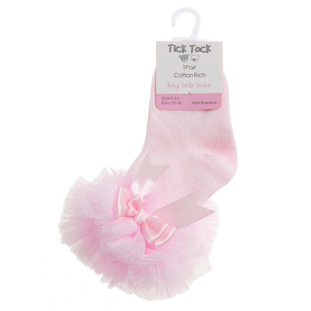 TICK TOCK Pink Bow 'Tutu' Socks - The Baby Place/ AdoraBaby.co.uk