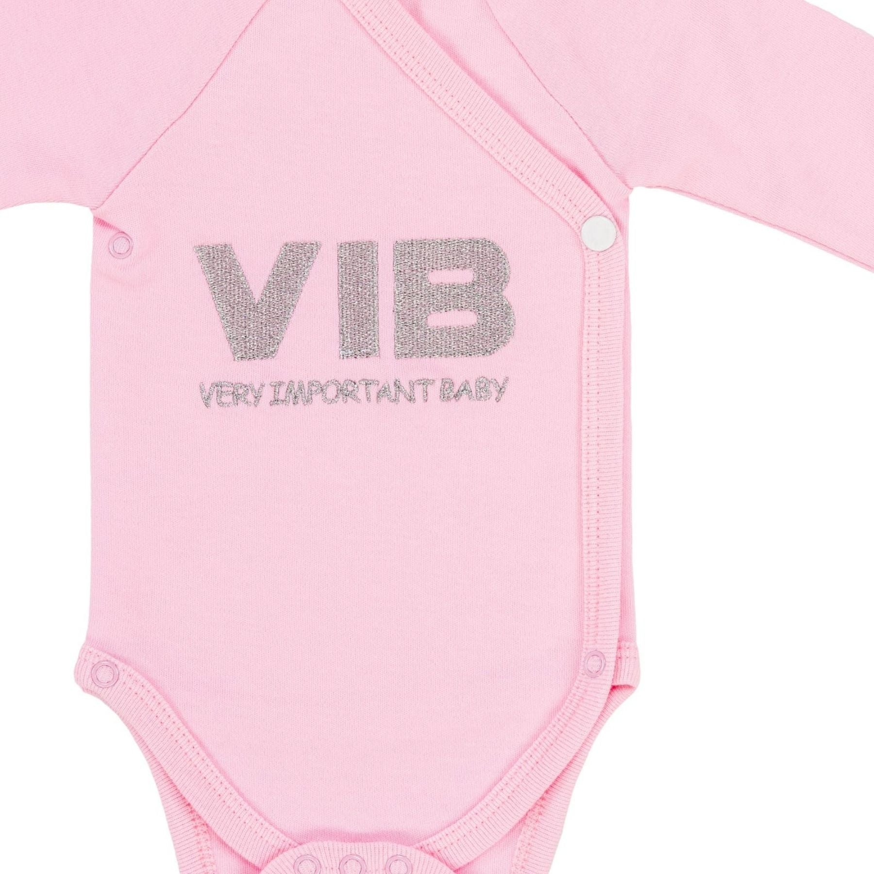 VIB (Very Important Baby) VIB - Very Important Baby PInk & Silver Sparkle Bodysuit - Adorababy 