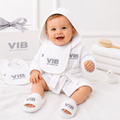 VIB White Baby Bathrobe, Sliders & Bib Gift Set