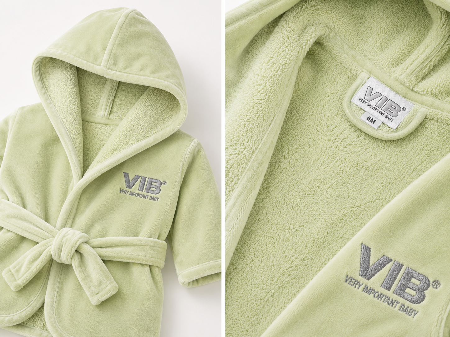 Very Important Baby Mint Bathrobe, Bib & Slippers Gift Set