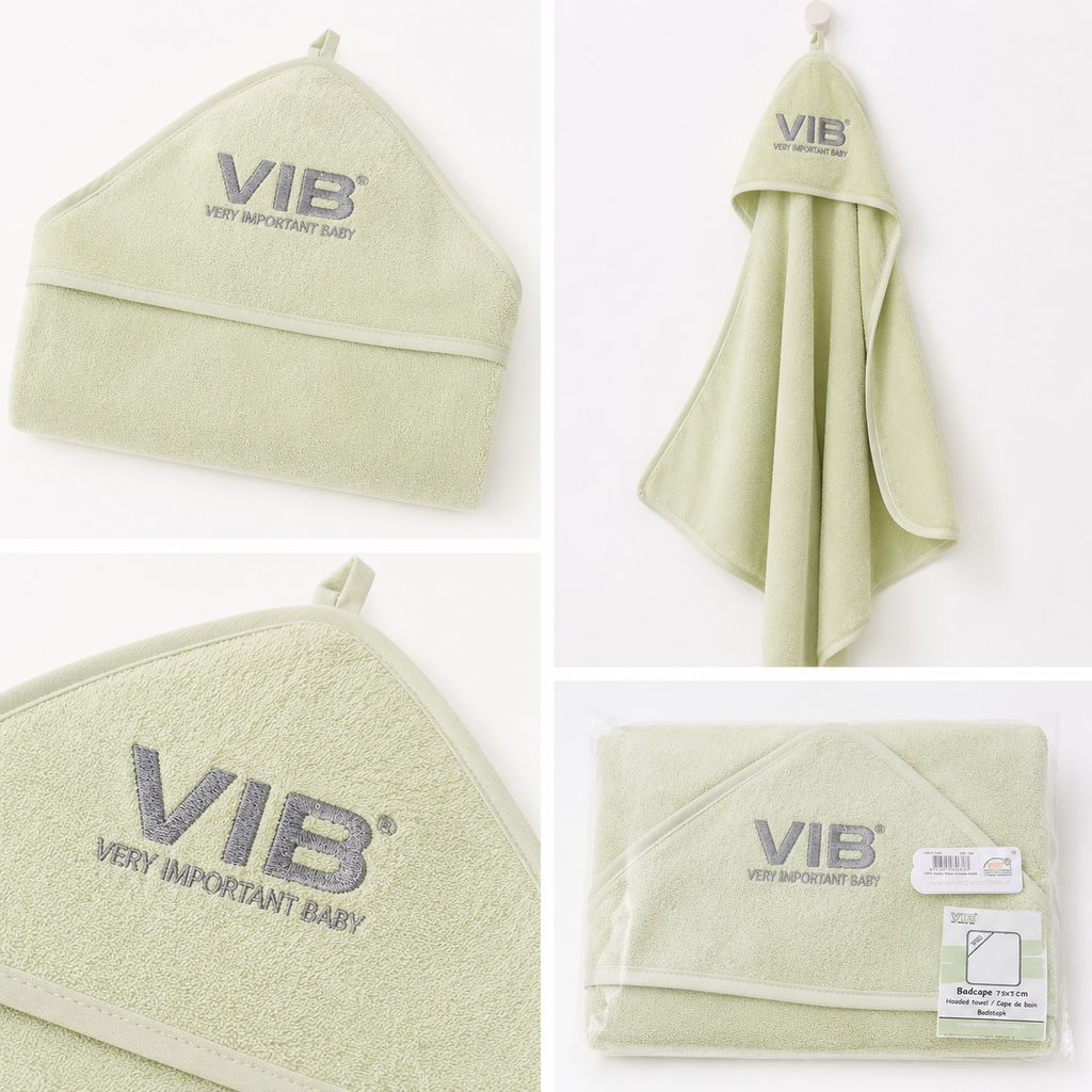 VIB - Mint & Silver Luxury Very Important Baby Hooded Towel