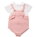 pink & white knitted baby set Adorababy.co.uk