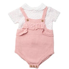 pink & white knitted baby set Adorababy.co.uk