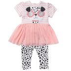 LILY & JACK Baby Girls Pink Dalmation Doggie Tutu Dress & Leggings Set - The Baby Place