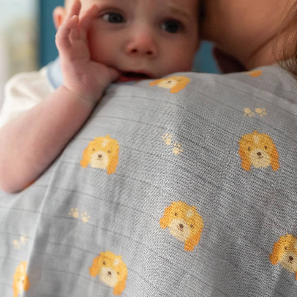 Blue Cockapoo Baby Muslin