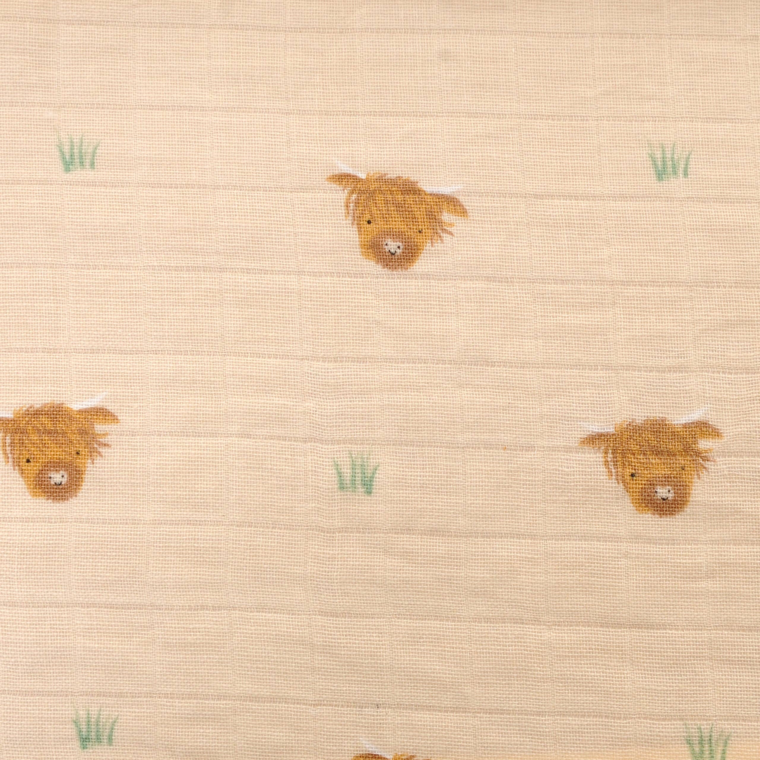 Ziggle Baby Highland Cow Muslin Baby Wrap