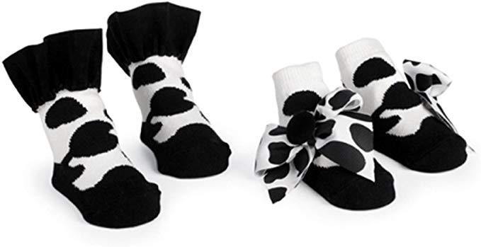 Mud Pie Mud Pie Cow Print Ribbon Bows Baby Socks Gift Set - The Baby Place