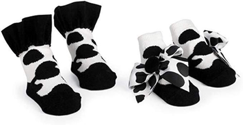 Mud Pie Mud Pie Cow Print Ribbon Bows Baby Socks Gift Set - The Baby Place