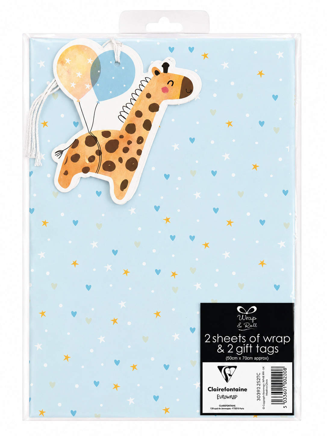 Blue Giraffe Gift Wrap & Tags