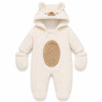 Baby Bear Fur Fleece Pramsuit