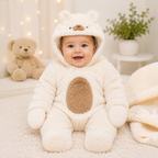 Baby Bear Fur Fleece Pramsuit