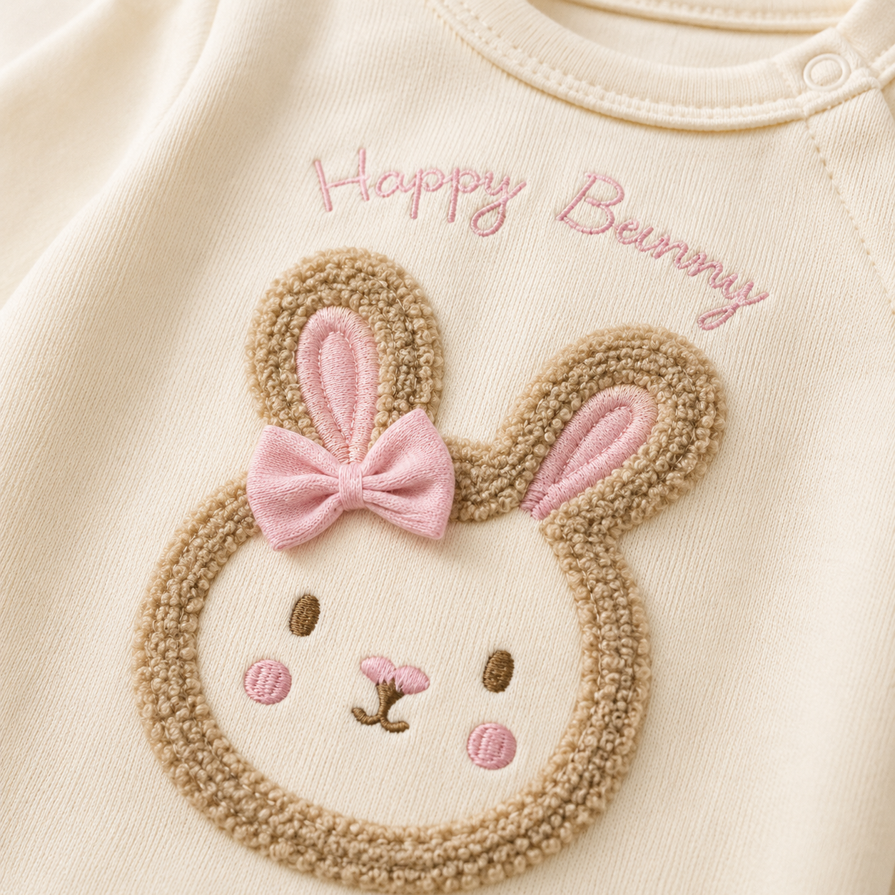 Happy Bunny Cotton 3-Piece Newborn Baby Set – Pink
