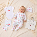 Super Sweet Cherries Design 5 Piece Baby Layette Gift Set