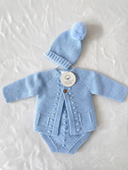 Baby Blue Boys 3 Piece Knitted Set