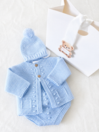 Baby Blue Boys 3 Piece Knitted Set