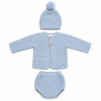 Baby Blue Boys 3 Piece Knitted Set