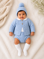 Baby Blue Boys 3 Piece Knitted Set