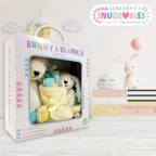 Bunny and Blankie gift set in packaging with 'Sensory Snuggables' branding.