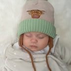 Highland Cow Wooly Hat and Mittens: Highland Cow / 0-12 months