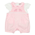 Pink baby romper with white shirt on a white background | Adorababy