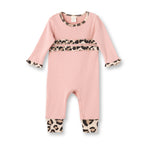 TESA BABE Tesa Babe Baby Girl Ruffle Romper with Leopard Trim - The Baby Place