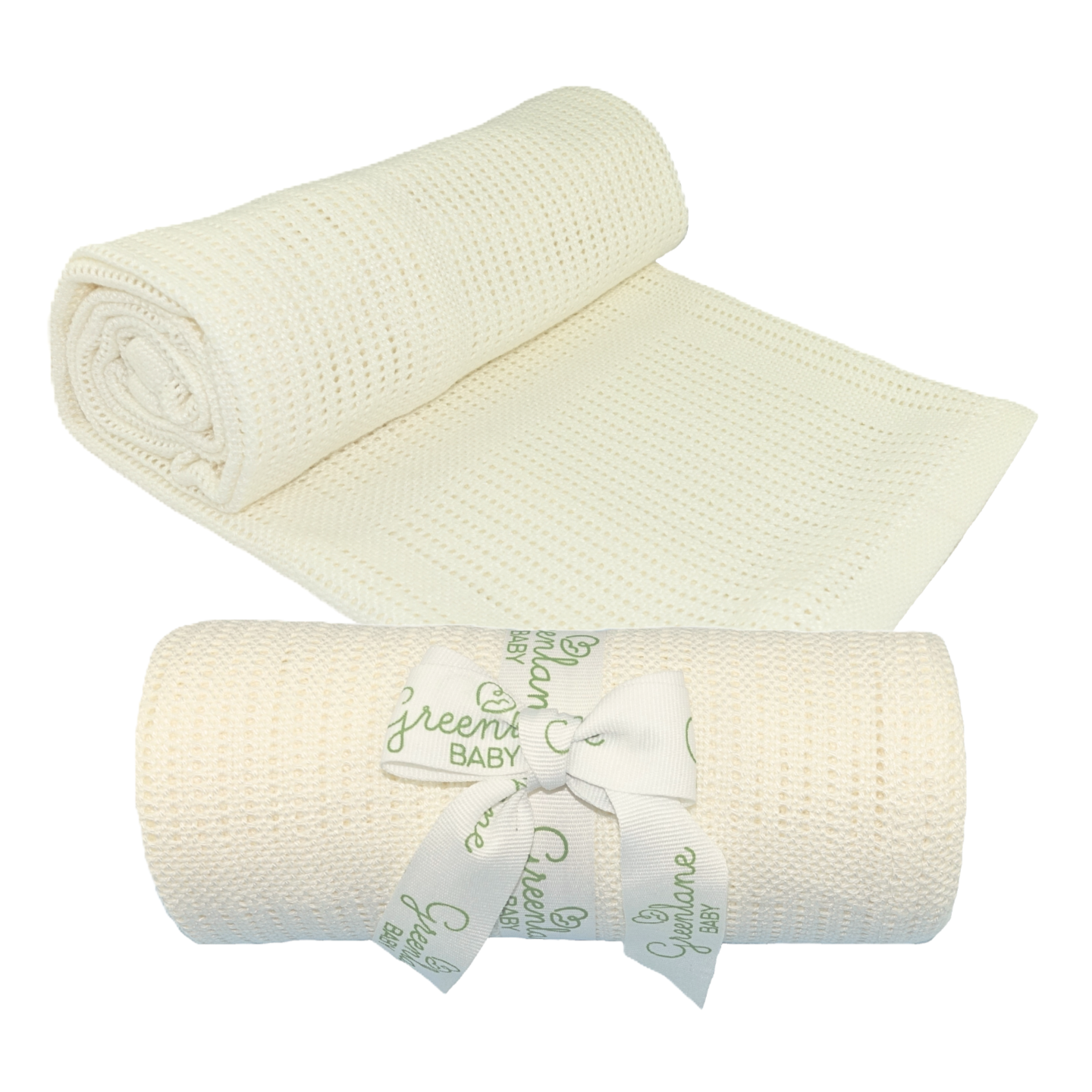Greenlane Baby Bamboo Cotton Cellular Blanket: Marshmallow
