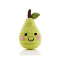 Friendly fruit pear crocheted baby rattle | AdoraBaby.co.uk