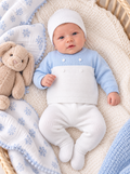 Fruit de Ma Passion White & Blue Knitted Baby 3-Piece Gift Box Set
