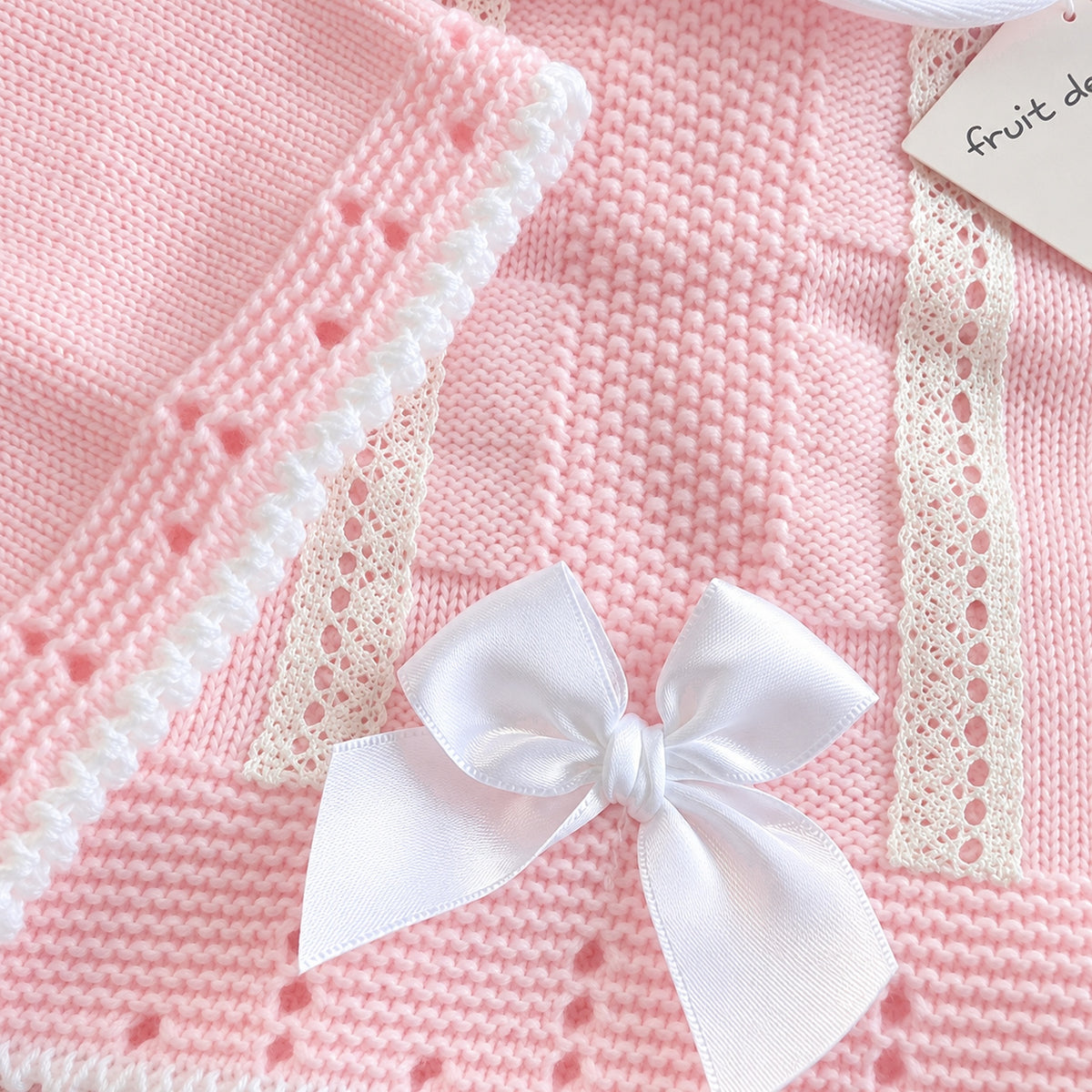 Fruit de Ma Passion Pink Knitted Newborn Baby Gift Box Set