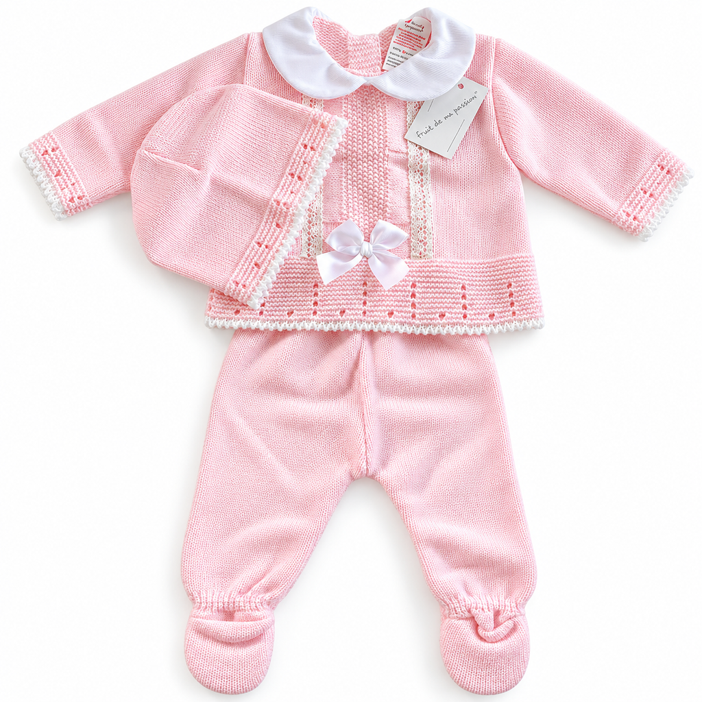 Fruit de Ma Passion Pink Knitted Newborn Baby Gift Box Set
