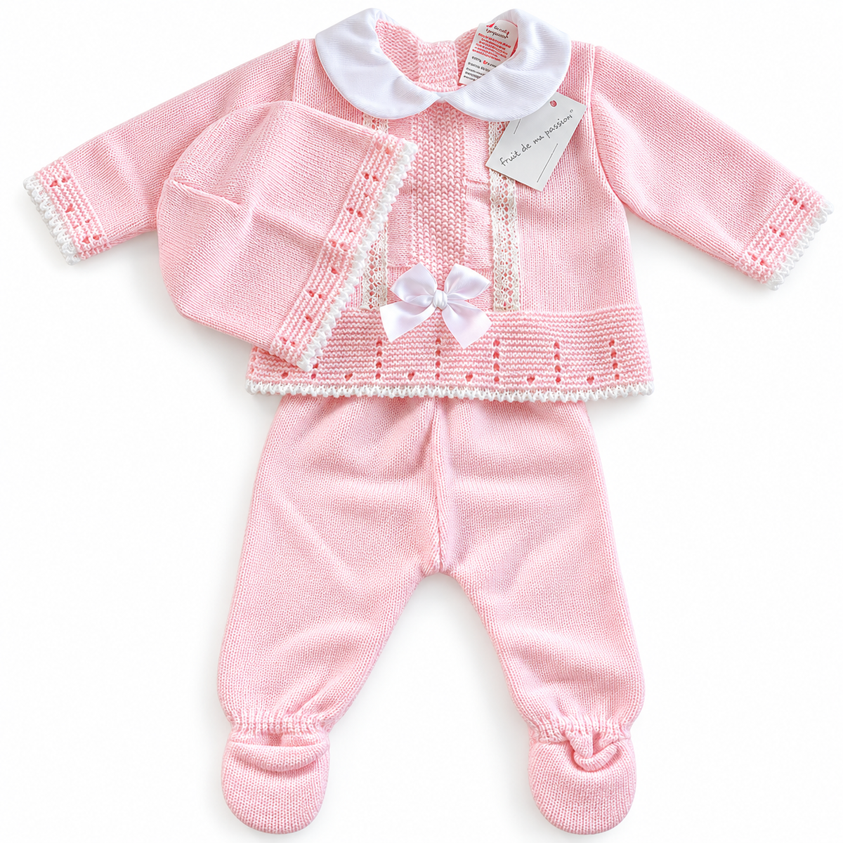 Fruit de Ma Passion Pink Knitted Newborn Baby Gift Box Set
