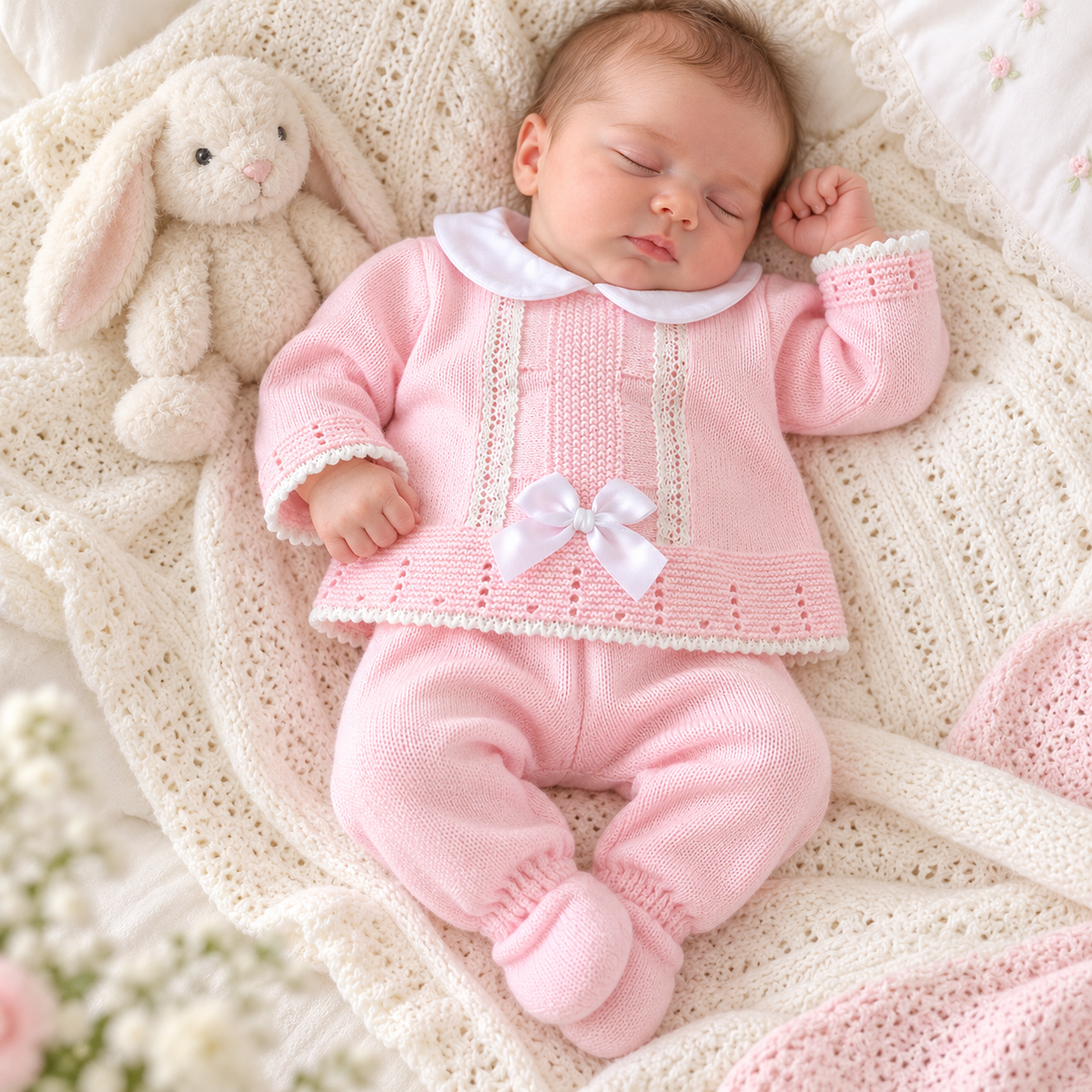 Fruit de Ma Passion Pink Knitted Newborn Baby Gift Box Set