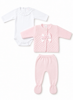 Fruit de Ma Passion Pink Knitted 3 Piece Baby Set