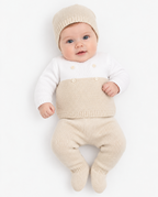 fruit de ma passion white and beige knitted baby set - Adorababy.co.uk