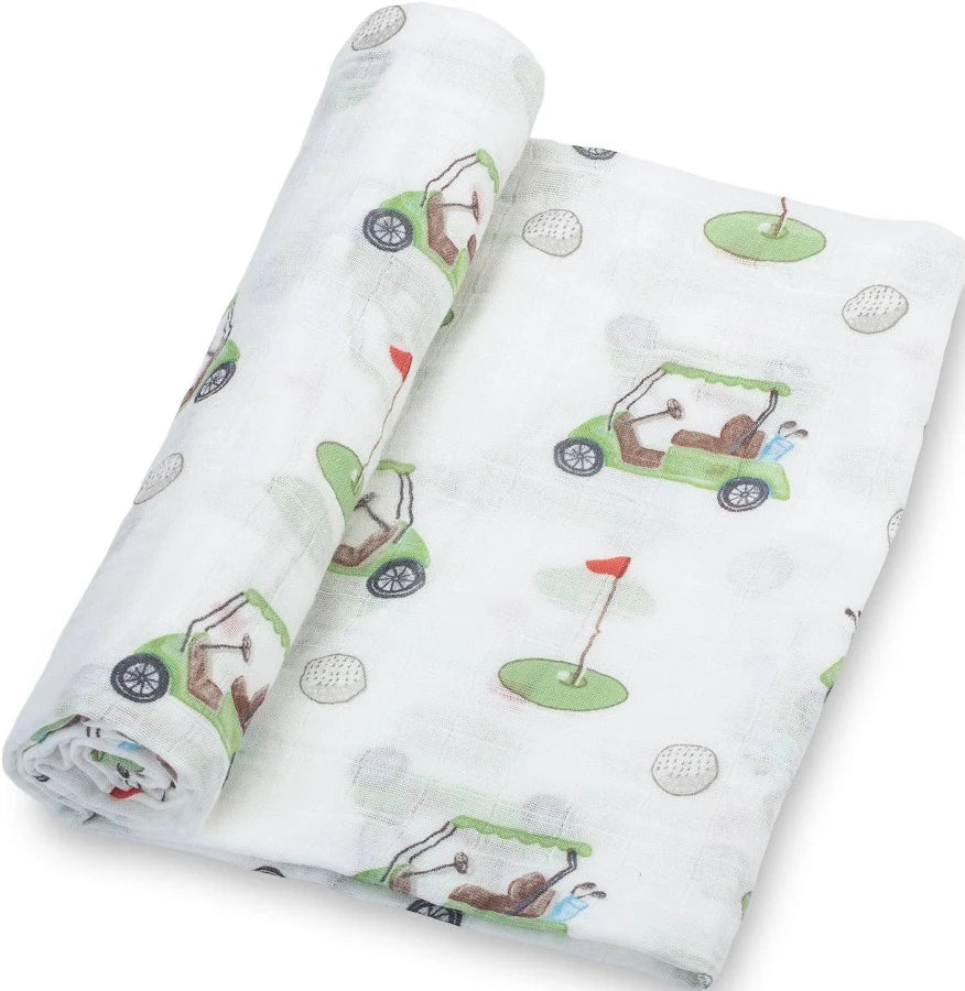 Lollybanks Round of Golf Muslin Cotton Baby Swaddle Blanket