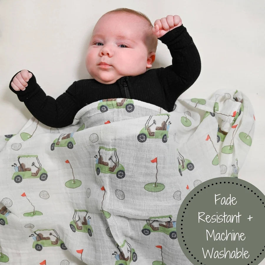 Lollybanks Round of Golf Muslin Cotton Baby Swaddle Blanket